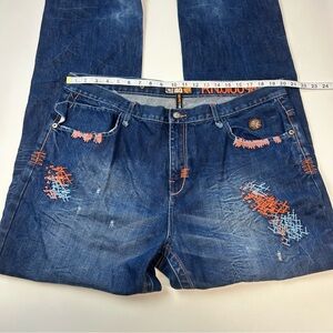 Akademiks Mens Embroidered Jeans 40 Waist Denim